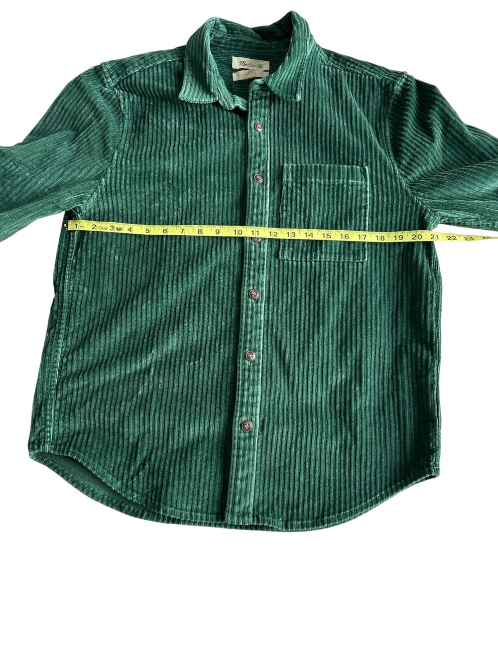 Madewell women Green Corduroy Button-Down Shirt - Picture 8 of 9